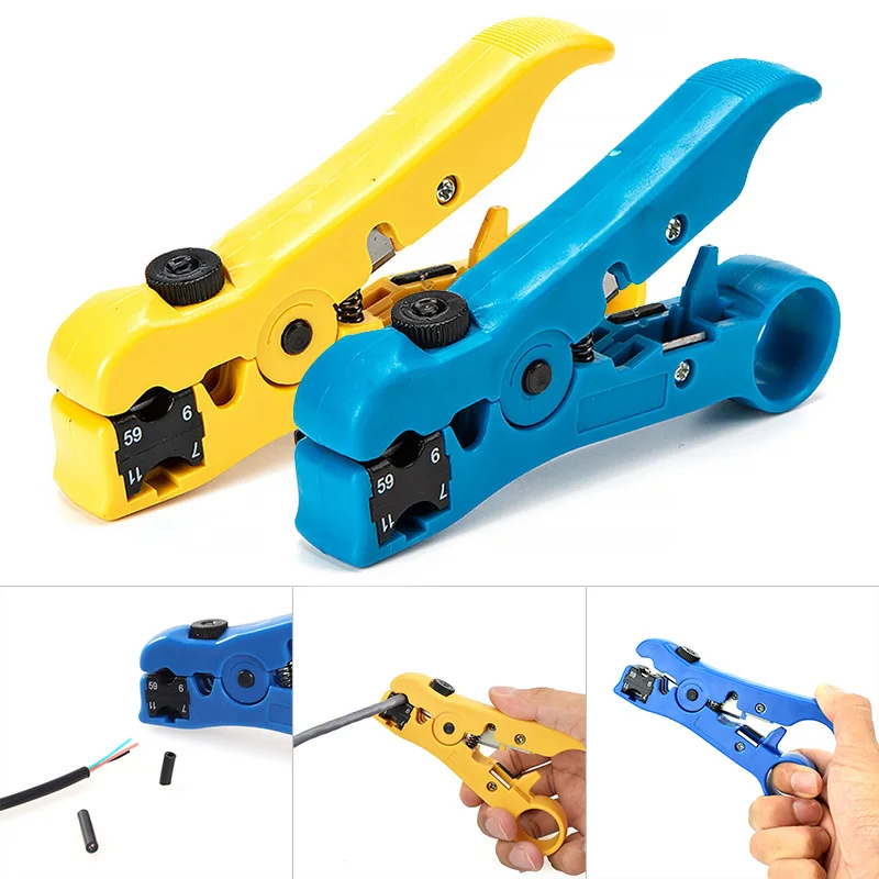 

1 Pcs Universal Cable Stripper Cutter for RG59 RG6 RG7 RG11 Wire Coaxial Stripping Tool S7