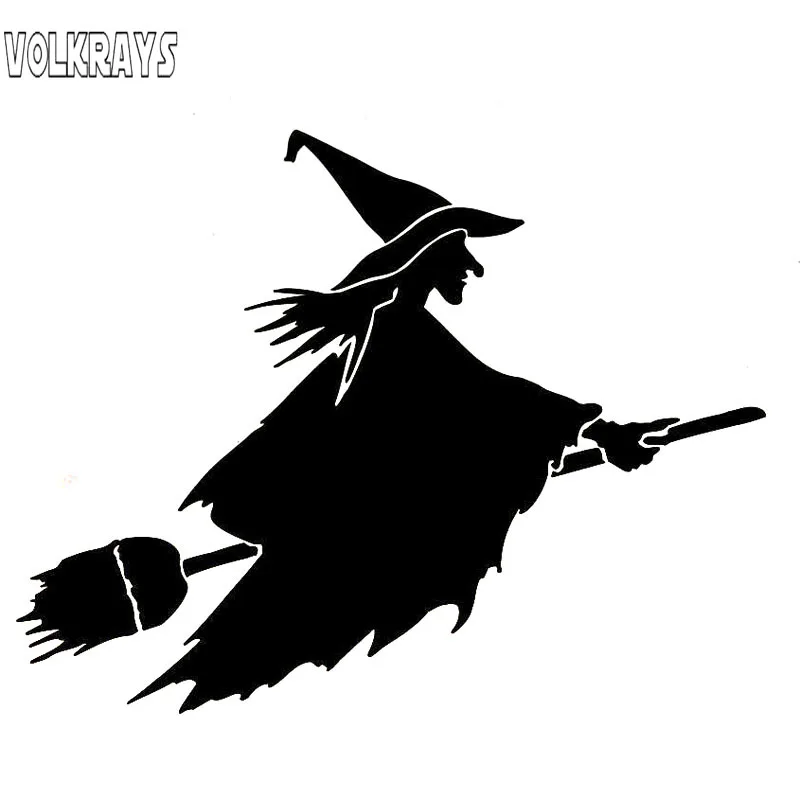 Volkrays креативные автомобильные стикеры Witch on Flying метла забавные аксессуары