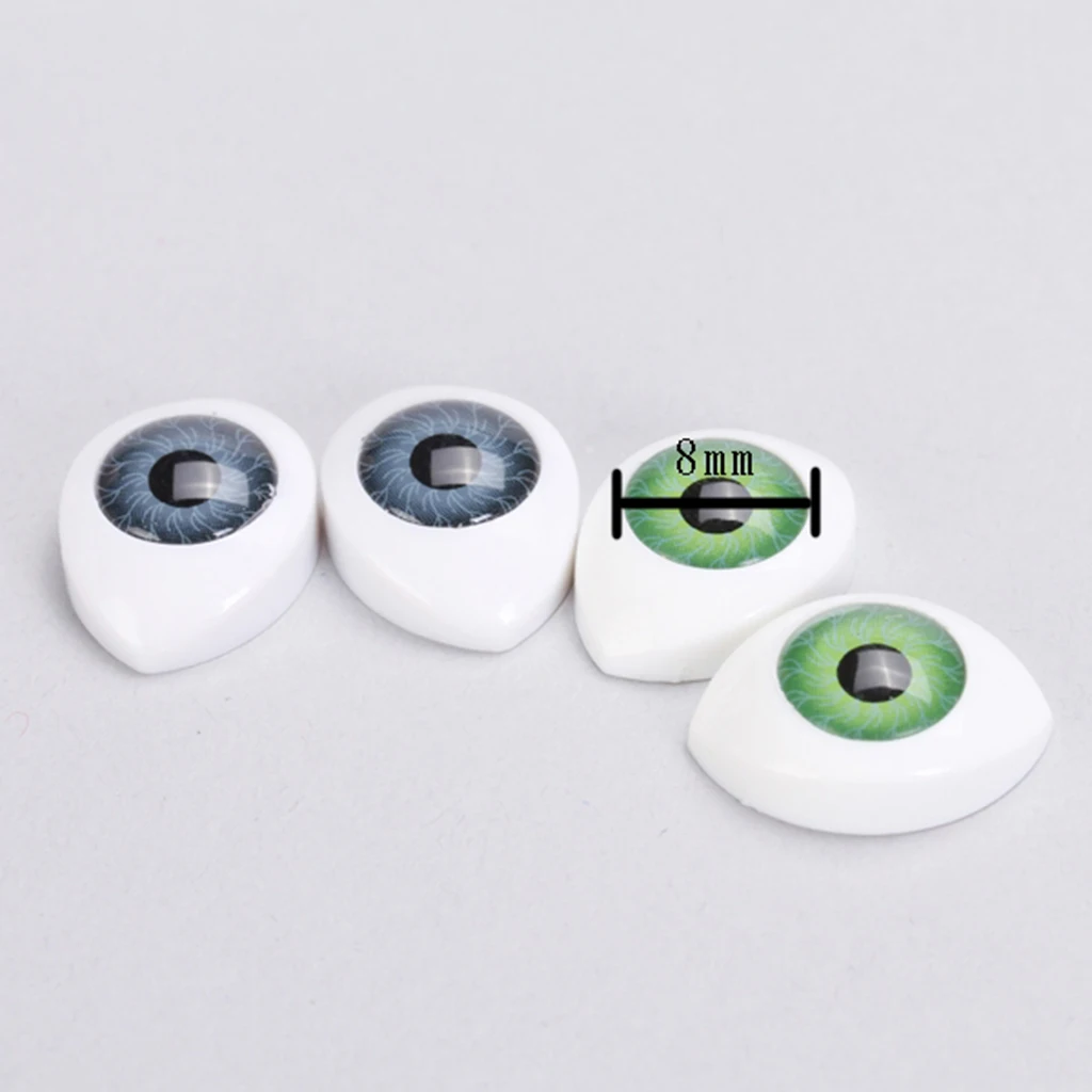 

4 Color 8pcs Oval Hollow Back Plastic Eyes For Doll Mask DIY 8mm/6mm
