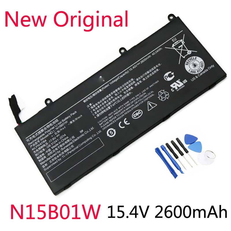 

New Original N15B01W Laptop Battery For Xiaomi Mi Ruby 15.6 inch Timi TM1703 TM1802-AD/N/C 15.4V 2600mAh 40.04WH