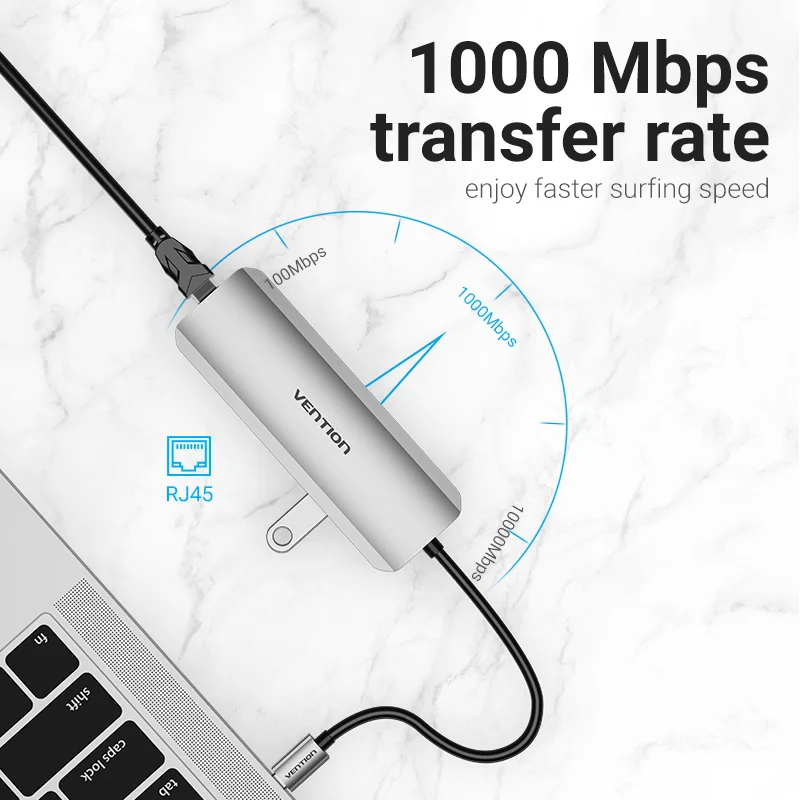 Vention USB C Hub Type 3 1 до 4K HDMI RJ45 PD 0 OTG адаптер док станция для MacBook Air Pro 2020 Huawei Mate 30 PC