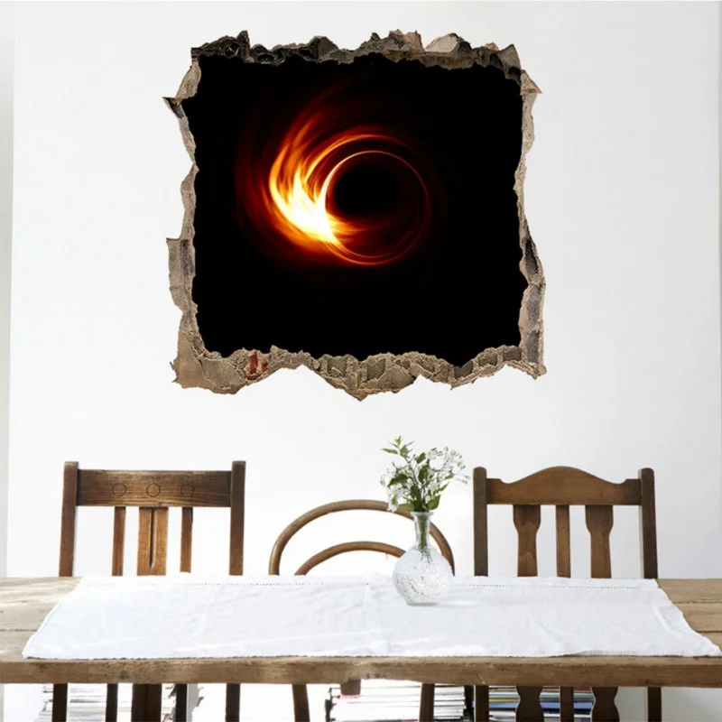 Креативные 3D Звездные настенные наклейки с черными отверстиями обои для