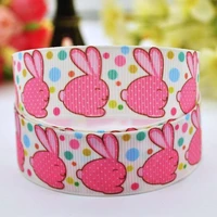 22mm25mm38mm75mm easter rabbit cartoon character printed grosgrain ribbon party decoration x 00097 10 yards
