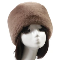ht3450 fashion women winter hat ladies soft faux rabbit fur hat thick warm snow ski earflap cap female bomber hat russian cap