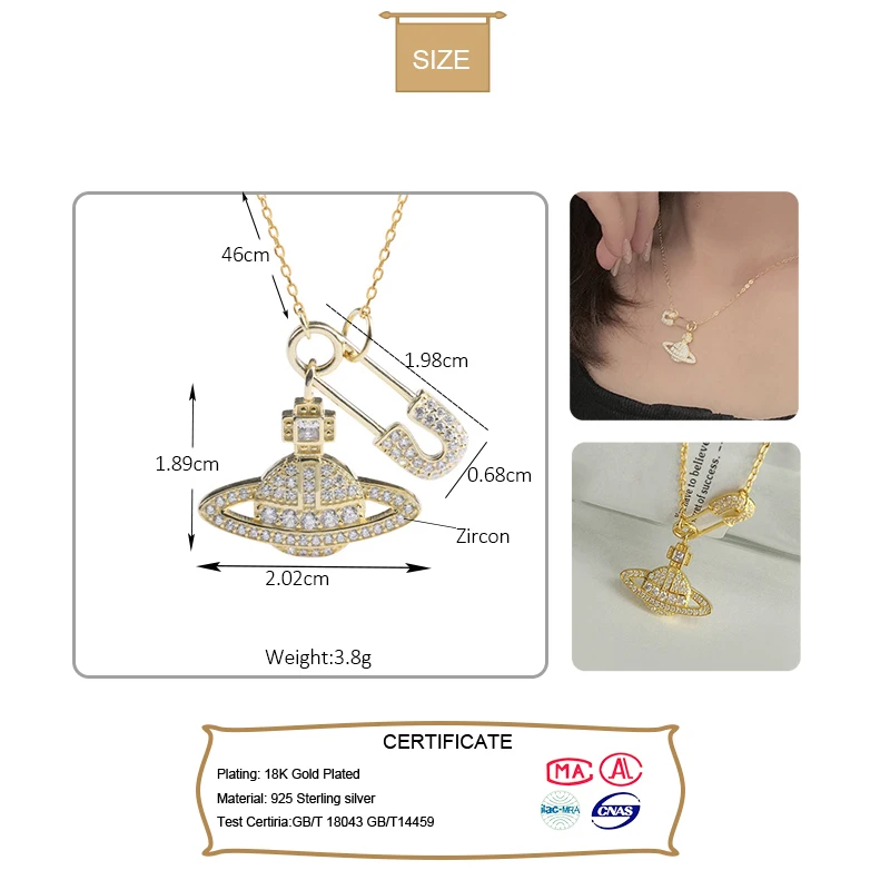 Ожерелье Вселенная 100% Стерлинговое Серебро 925 пробы полностью CZ камни кулон