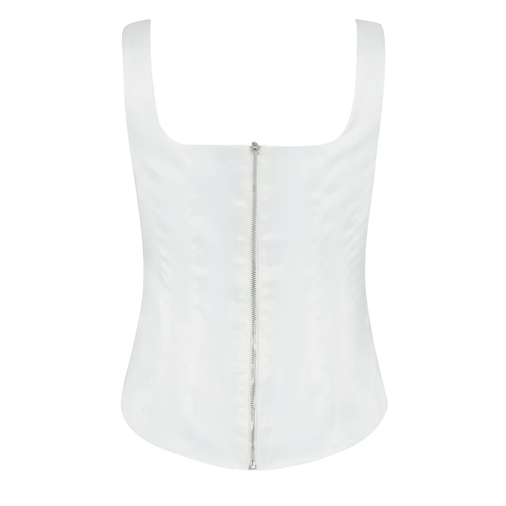 Elegant high quality sexy women 2020 white square collar Rompers Runway Jumpsuit Sexy Bodycon Bodysuits wholesale