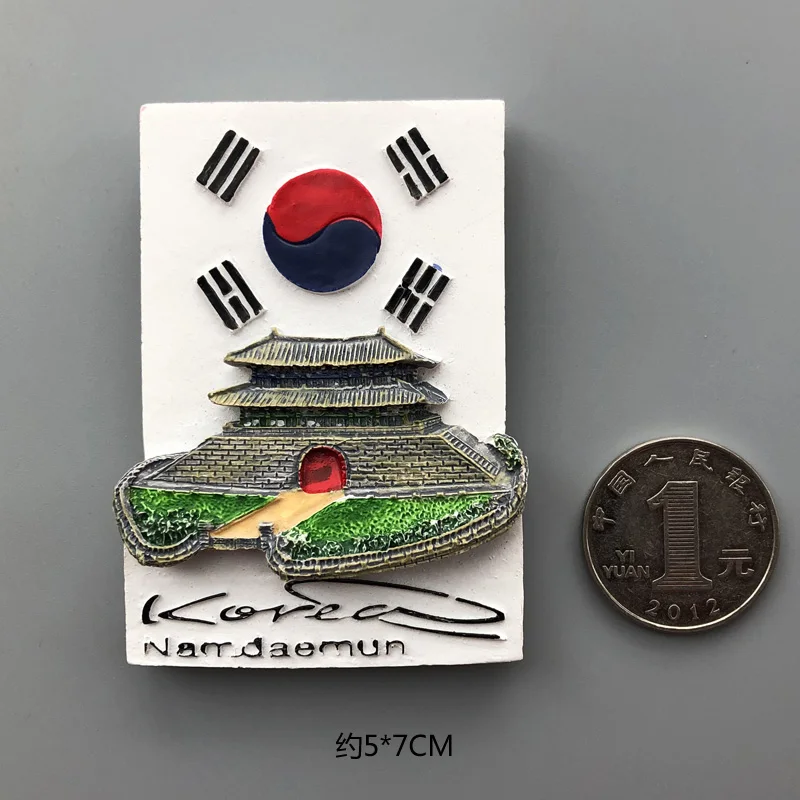 Korea Chonglimen B Магниты страны на холодильник, Франция, Корея, Япония, самуо, Таиланд, Мьянма, магнитный стикер на холодильник, сувенир для путешествий во всем мире, магнитный - Цвет: Korea Chonglimen B
