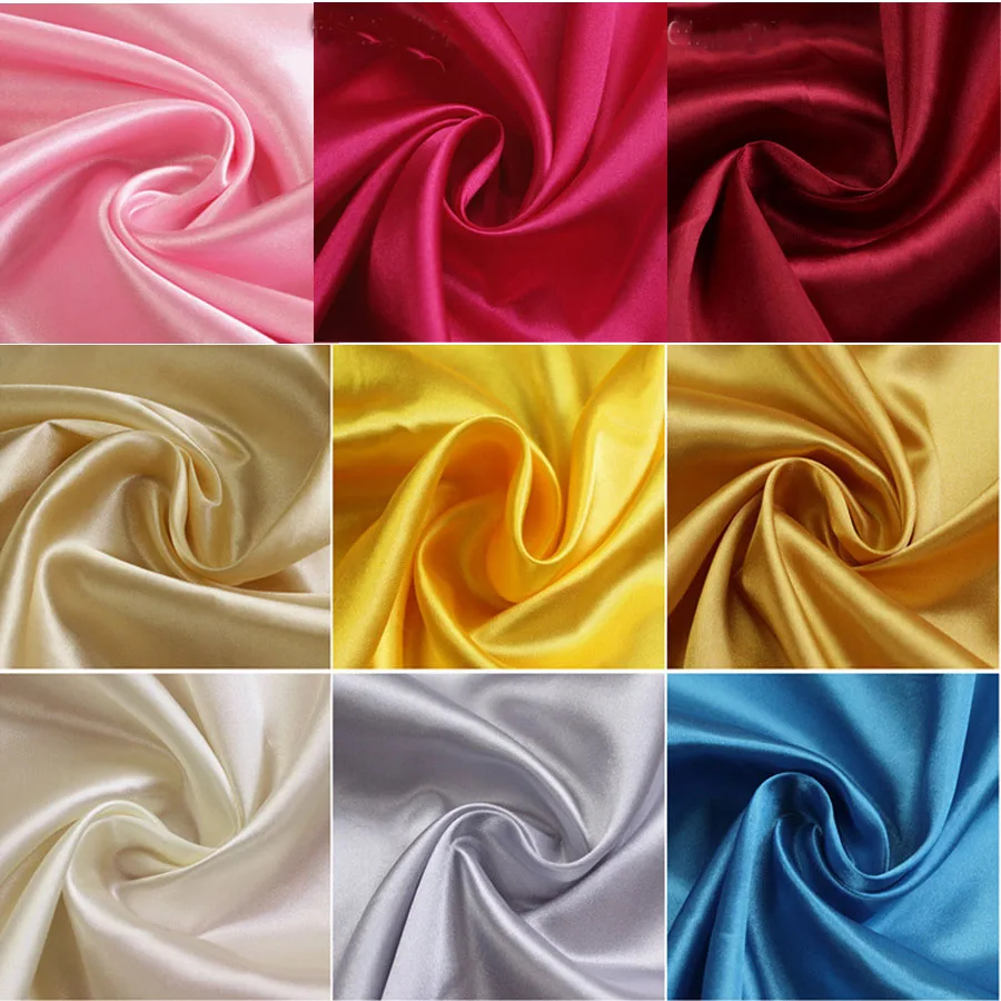 

100cm*150cm Satin Fabric Milk Silk Brocade 25 Colors Gift Box Lining Lieb Dress Handmade High Quality Wedding Cloth Fabrices