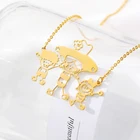 Детское ожерелье с рисунком на заказ, ожерелье из нержавеющей стали под золото и серебро, подарок для мамы и бабушки