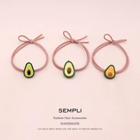 sempli 21 kinds elastic hair bands fruit rubber bands for womens girls cute green avocado baby headwear hair accessories