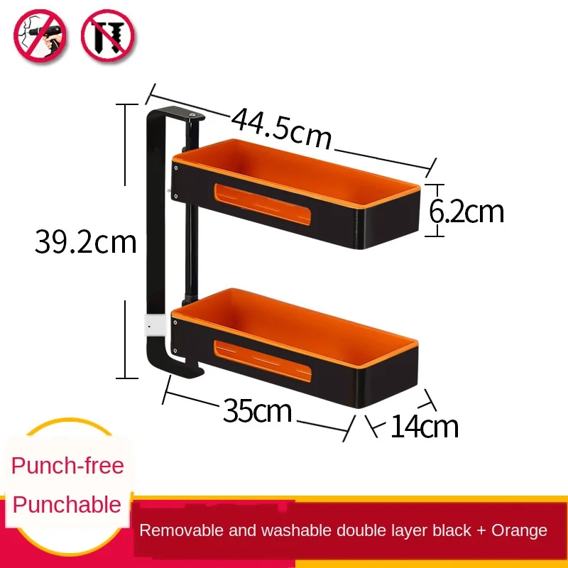 

Kitchen rack corner wall hanging punch-free wall storage seasoning rack kitchen supplies rack