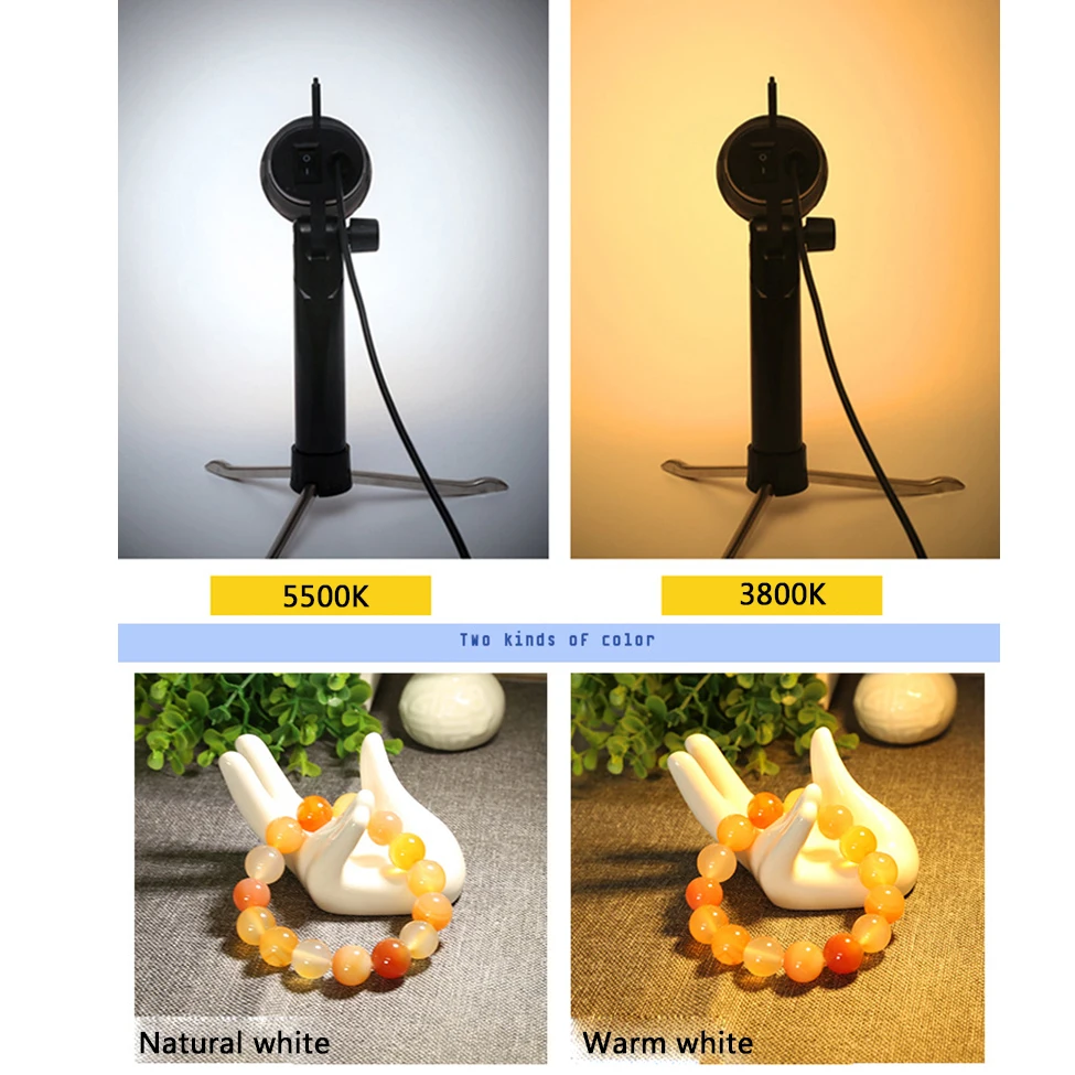 

Table Photography Lighting Lamp to Be Used for Shooting Small Items Continuous Source Bulbs Natural 12 Leds White AC 220V 110V