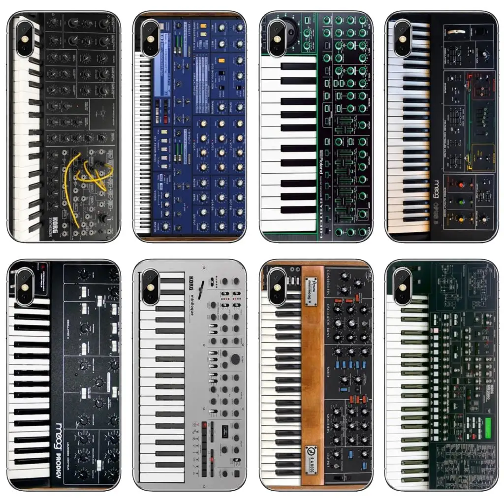 

Vintage-Synth-Synthesizer-Moog-Print For iPod Touch iPhone 10 11 12 Pro 4S 5S SE 5C 6 6S 7 8 X XR XS Plus Max 2020 Soft Cover