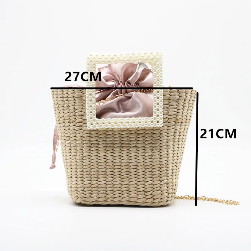 Новинка 2020 летняя плетеная Сумка с искусственным жемчугом в богемном стиле сумка