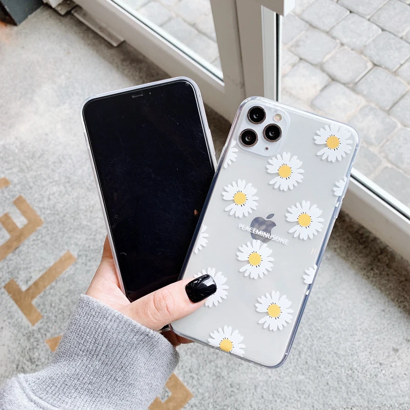 Милый прозрачный чехол для телефона с маргаритками Samsung Note 10 plus 8 9 s10e s9 s8 s7 S10 S20 A5 A8