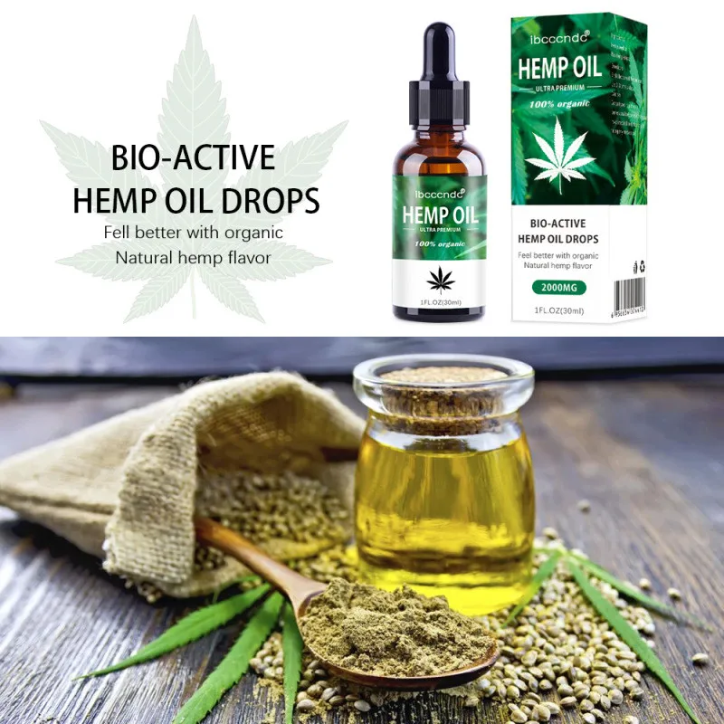 

10PCS Organic Hemp Oil 2000mg Bio-active Hemp Seeds Oil Extract Drop for Pain Relief Reduce Anxiety Better Sleep Essence 15/30ML