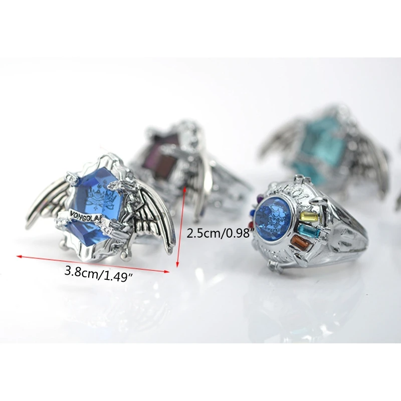 

7Pcs/Set Katekyo Hitman Reborn Vongola Anime Cosplay Wing Rings Fashion Jewelry Men Women Gifts