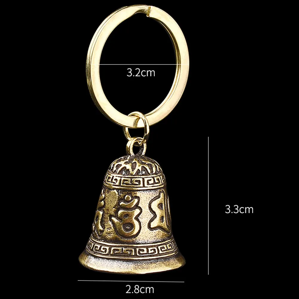 

Men Women Car Key Buckle Pendant Six Words Mantra Small Bell 1pc Brass Handmade Mascot Vintage Handmade Ornament Gifts
