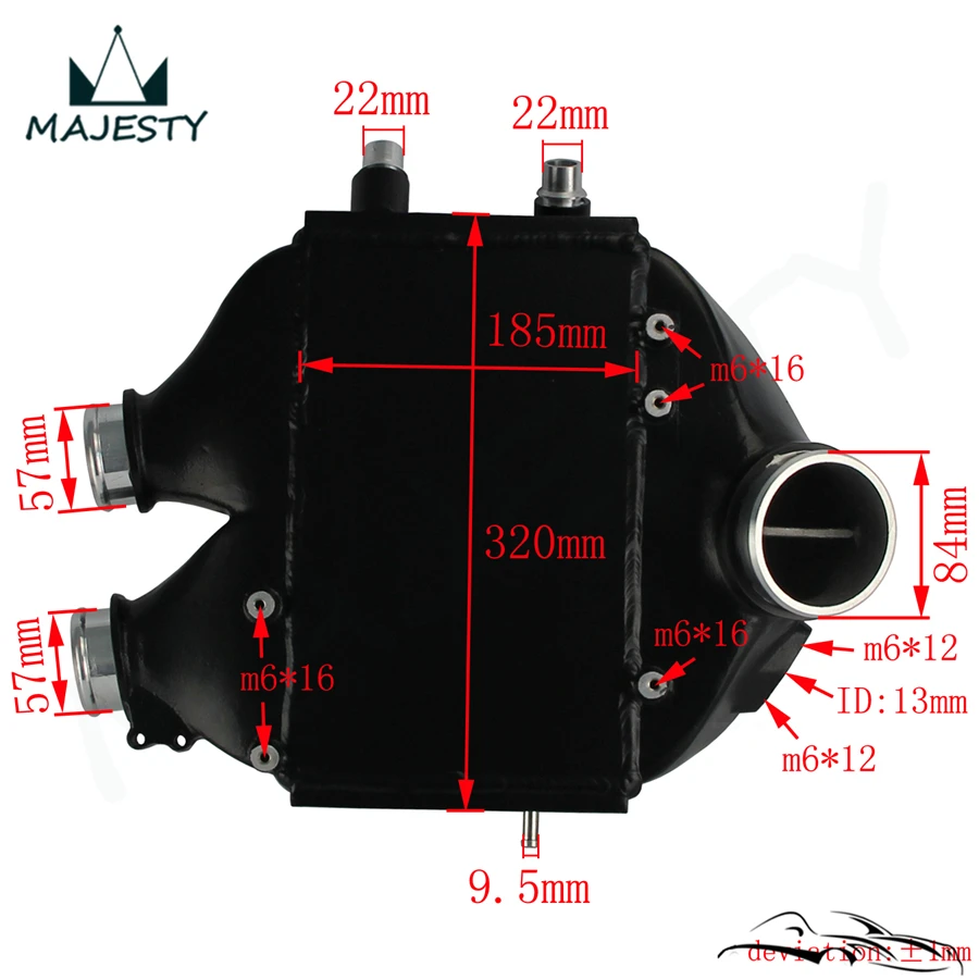 Интеркулер с двойным верхним креплением RAW подходит для B MW 15 18 M3(F80)/M4(F82/83) 8082R