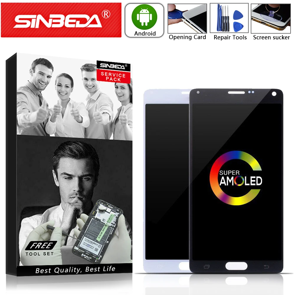 ЖК дисплей AMOLED для Samsung Note 4 дигитайзер сенсорного экрана N910F SAMSUNG Galaxy экран Note4