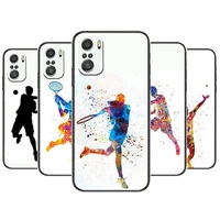 tennis style for xiaomi redmi note 10s 10 9t 9s 9 8t 8 7s 7 6 5a 5 pro max soft black phone case