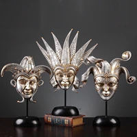 creative retro mask resin crafts ornaments living room tv cabinet bar home soft decorations study decoration