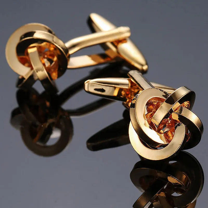 

Men's Cufflinks brand new high quality fashion jewelry gold spiral Cufflinks men's and women's wedding business suit pin gifts