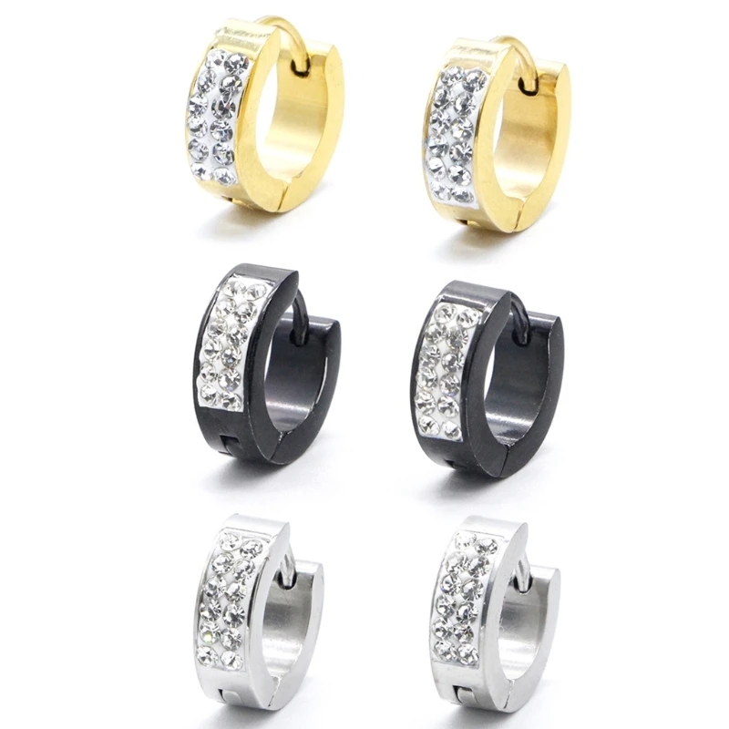 Серьги из нержавеющей стали Стразы модные ювелирные изделия Уши пирсинг для