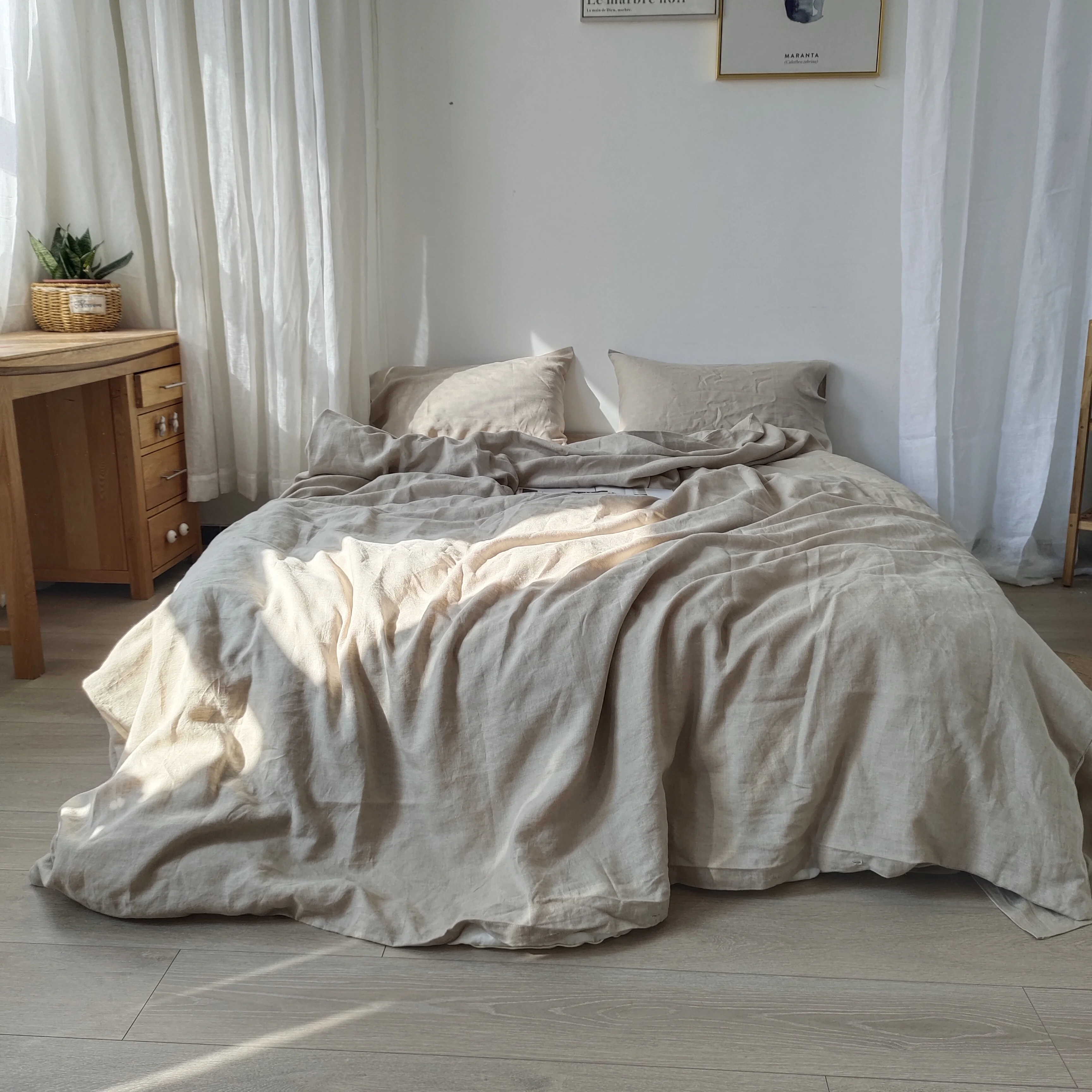 

Бесплатная доставка, набор пододеяльников из чистого льна с эффектом потертости камнями и пуговицами-естественный цвет