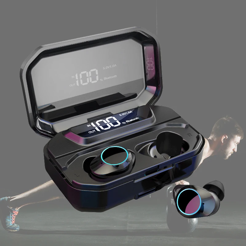 Bluetooth наушники TWS True беспроводные спортивные IPX7 водонепроницаемые с микрофоном