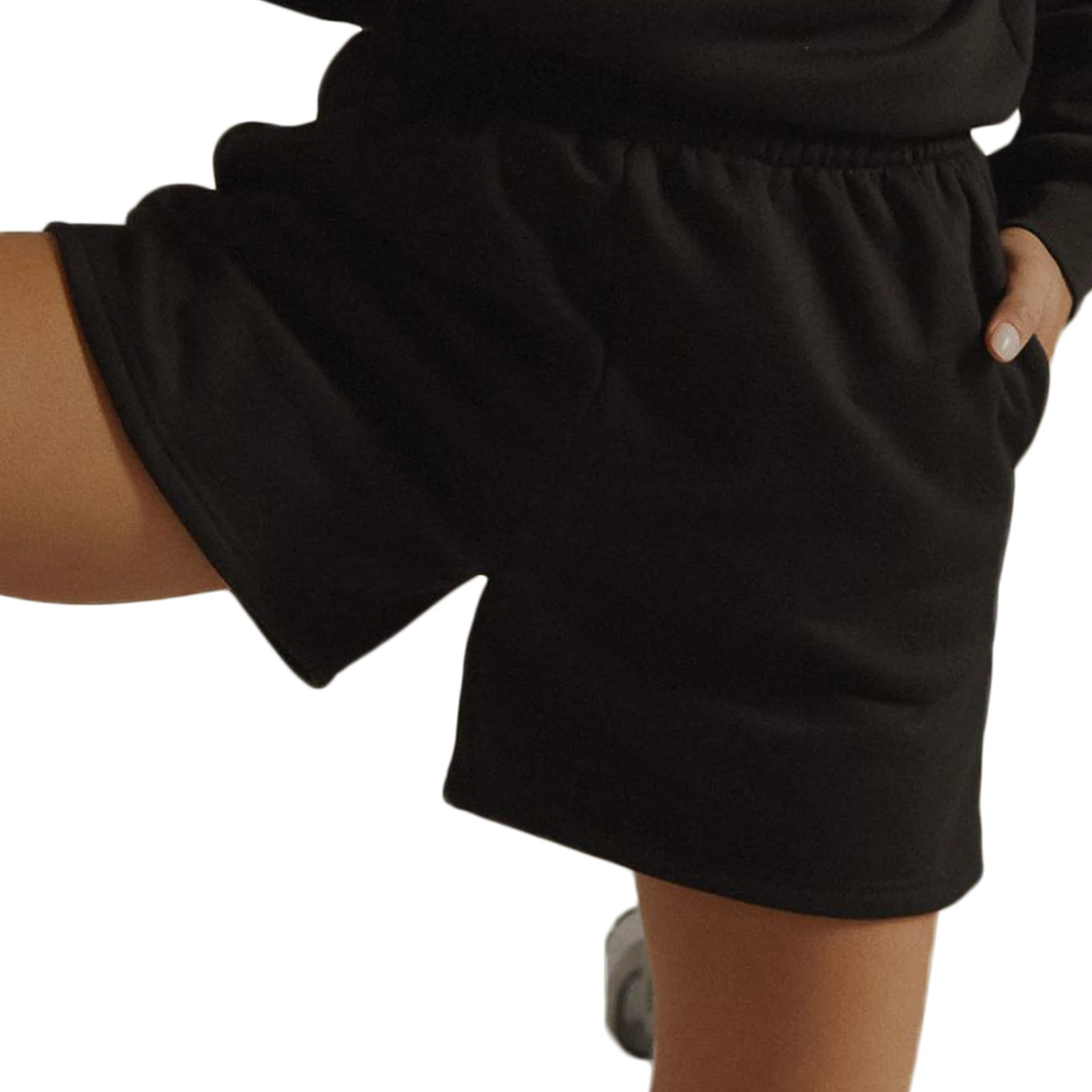 

New Arrival Stylish Women Solid Color Shorts, Adults Casual Style Pants with Slant Pockets (White, Black, Grey)