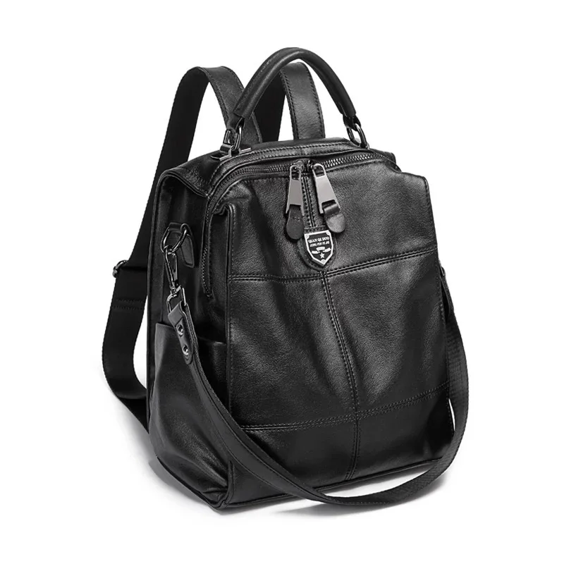 

Free shipping cowhide backpack women new fashion soft leather versatile one-shoulder dual-use backpack leather travel bag trend