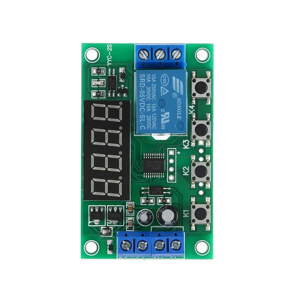 DC 5V 5A Adjustable LED Display Delay Relay Module Power Off Timer Control Switch Board PCB YYC-2S | Инструменты
