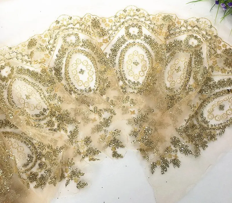 

3M/Lot mesh lace gold bronzed lace trim wedding decoration DIY craft accessories
