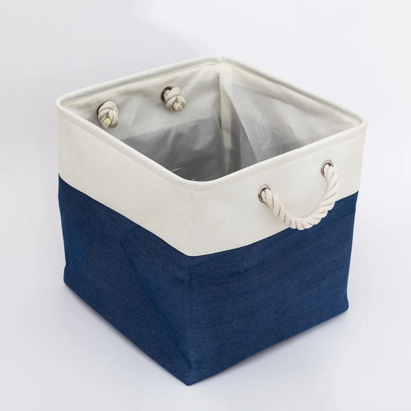 

Nordic Style Cotton Linen Laundry Basket Foldable Storage Basket Toy Organizer Sundries Pouch Storage Bucket
