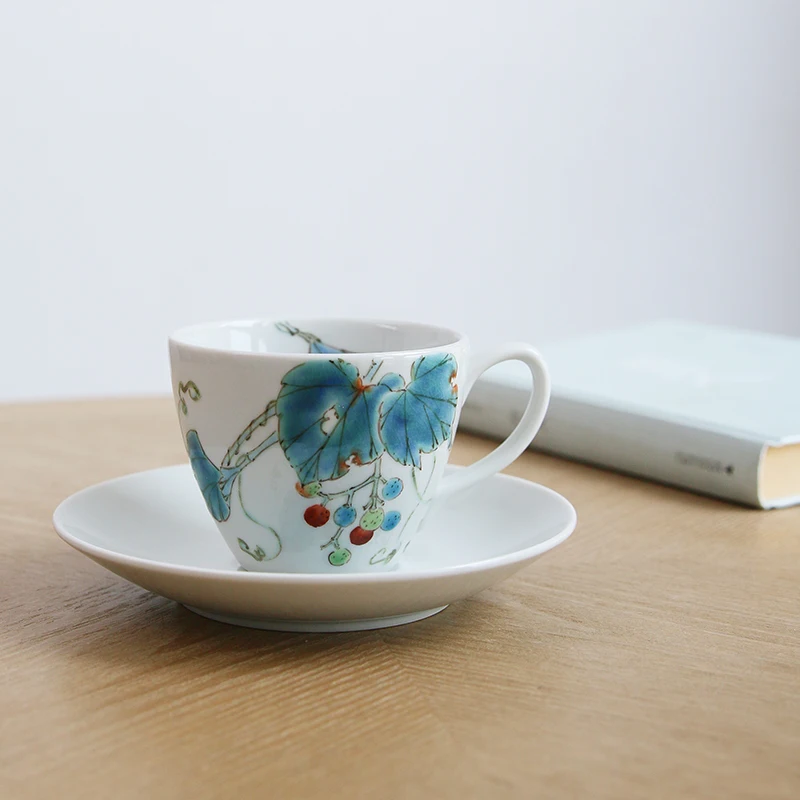 

valley burn hirano imported from Japan by the beautiful hand-painted vines grain coffee cups and saucers ceramic mugs