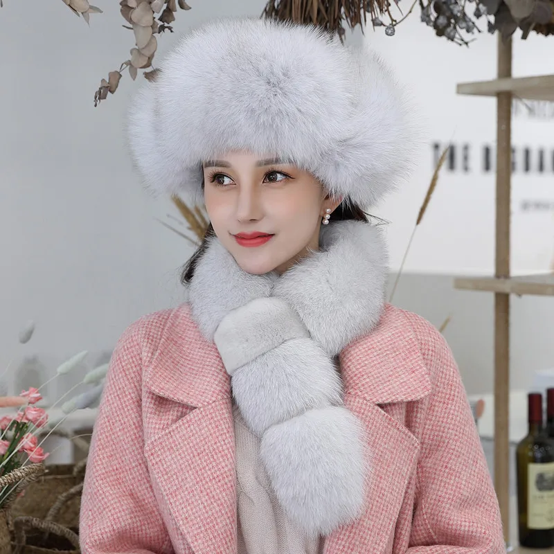 2021 г. шарф из натурального меха лисы Fxfurs милый утолщенный зимний женский