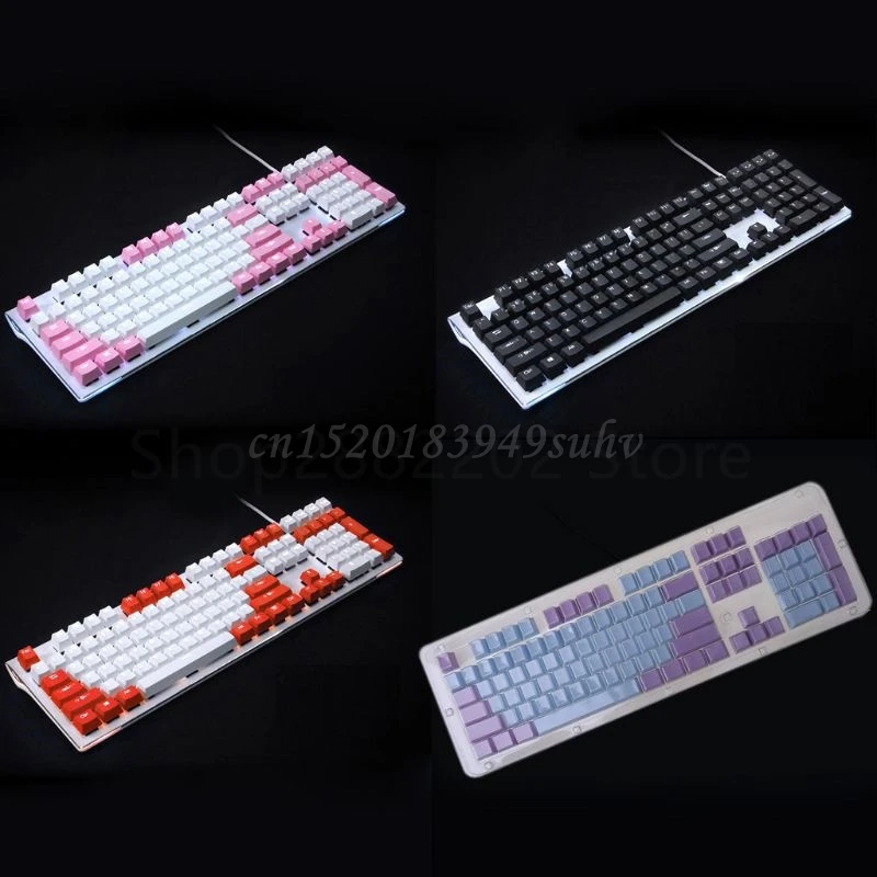 1 комплект полупрозрачных колпачков для клавиш Double Shot PBT 104 с подсветкой Outemu Gateron