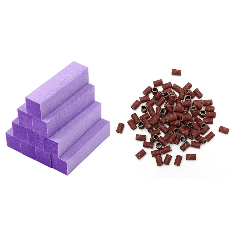 

100 PCS Nail Drill Sanding Band Machine Replacement Bits Pedicure (80) & 10X Buffing Sanding Buffer Block