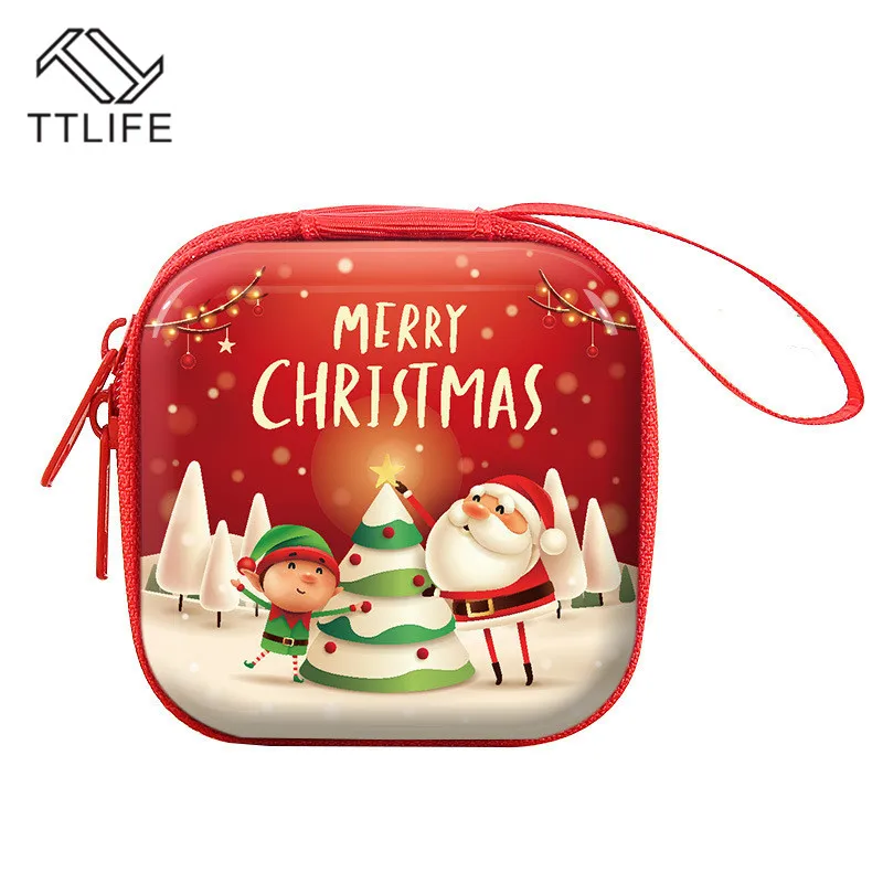 Christmas Style Stanta Claus Storage Bags Snowman Pattern Design Mini Bag for Coin Cash Keys Cards Women Girl Purses | Дом и сад