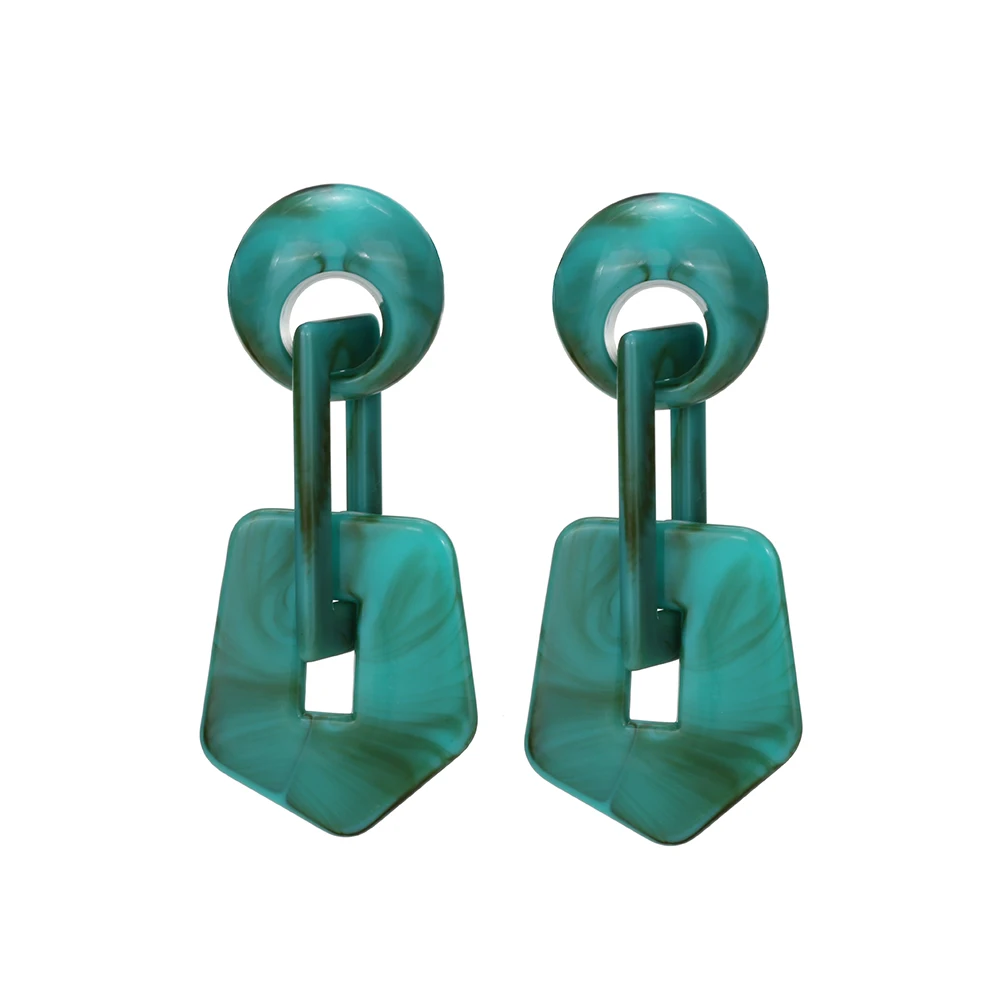 Новые акриловые серьги подвески желеобразного цвета с большими звеньями для