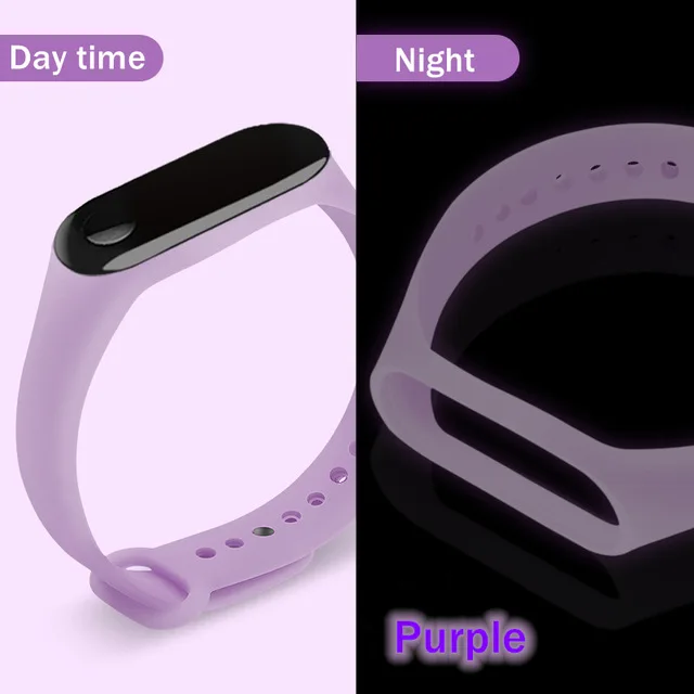 Светящийся силиконовый ремешок для Xiaomi mi Band 4 band 3 браслет Универсальный ТПУ