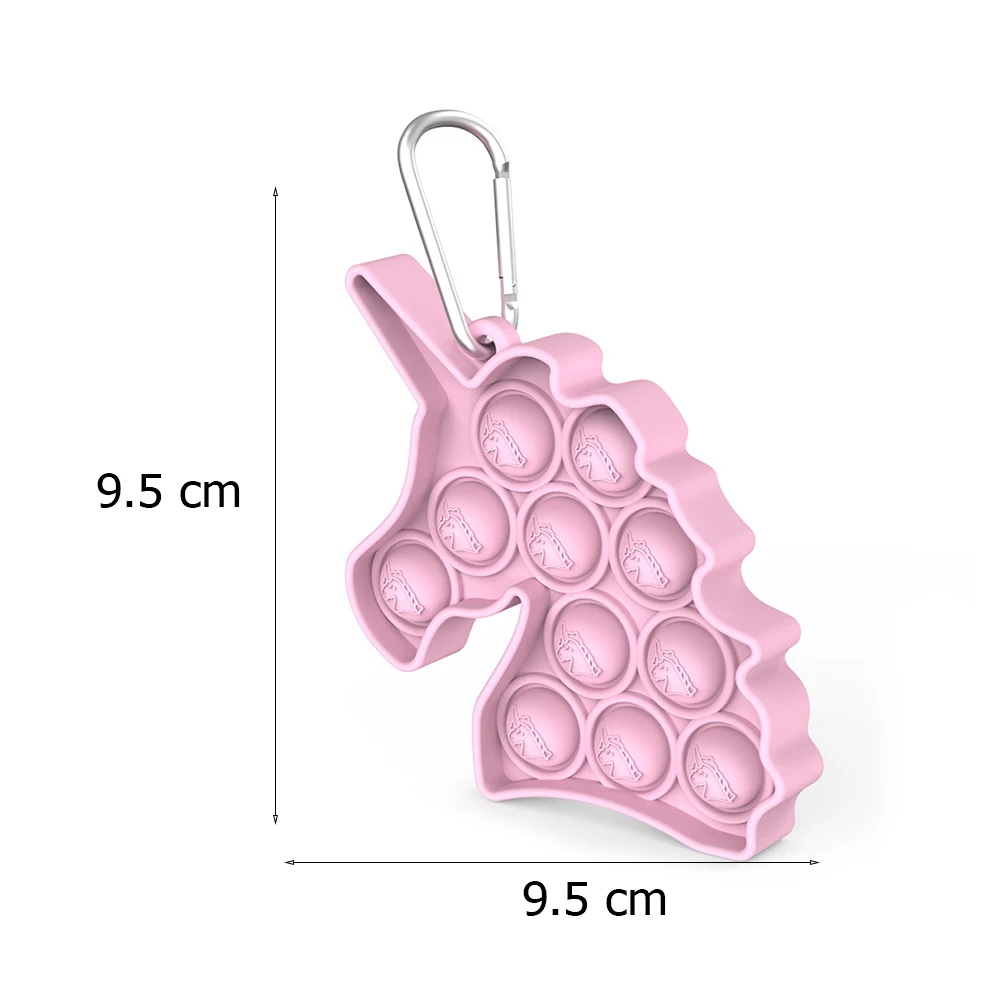 

Unicorn Stress Relief Sensory Toys Bubble Fidget Toy Keychain Charm Fidgeting Reliever Push It Antistress Toy
