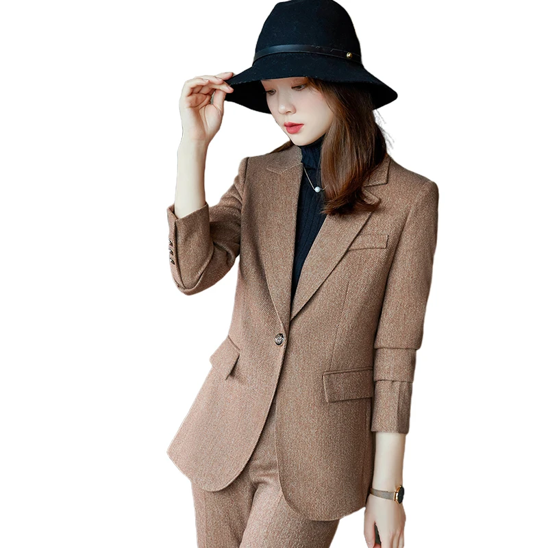 

Lenshin 2 piece suits High quality Women's Business Pant Suit Fashion Formal Lady Office Suit Casual Blazer and Trouser
