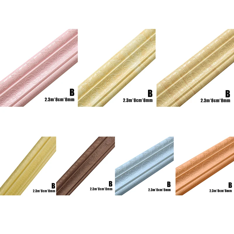 

Economical Wall Trim Line Skirting Border 3D Pattern Sticker Decoration Self Adhesive Waterproof Strip