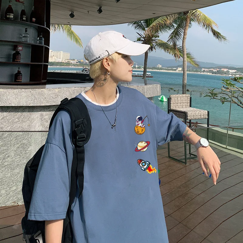 

2021 T Shirt Men Cotton Printed Men's Summer Streetwear Tshirts White Tee Shirts 5XL Casual T-Shirts Mens Clothing Oversized