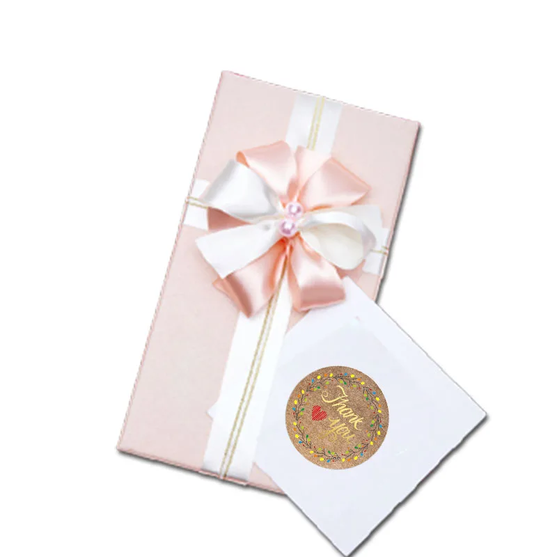 

500pcs/roll Round Kraft Bronzing Thank You Sticker Handmade Stickers Scrapbooking for Gift Packaging Labels DIY Gifts Decoration