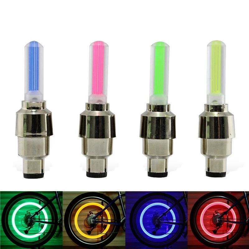 

2pcs Bike Light Car Motorcycle Bicycle Wheel Tire Tyre Valve Cap Flash LED Lights Spoke Lamp Mountain Road Bicycle Accessories