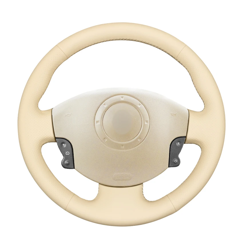 

Hand-stitched Beige PU Artificial Leather Steering Wheel Covers for Renault Megane 2 Scenic 2 Grand Scenic Kangoo 2 2002-2013