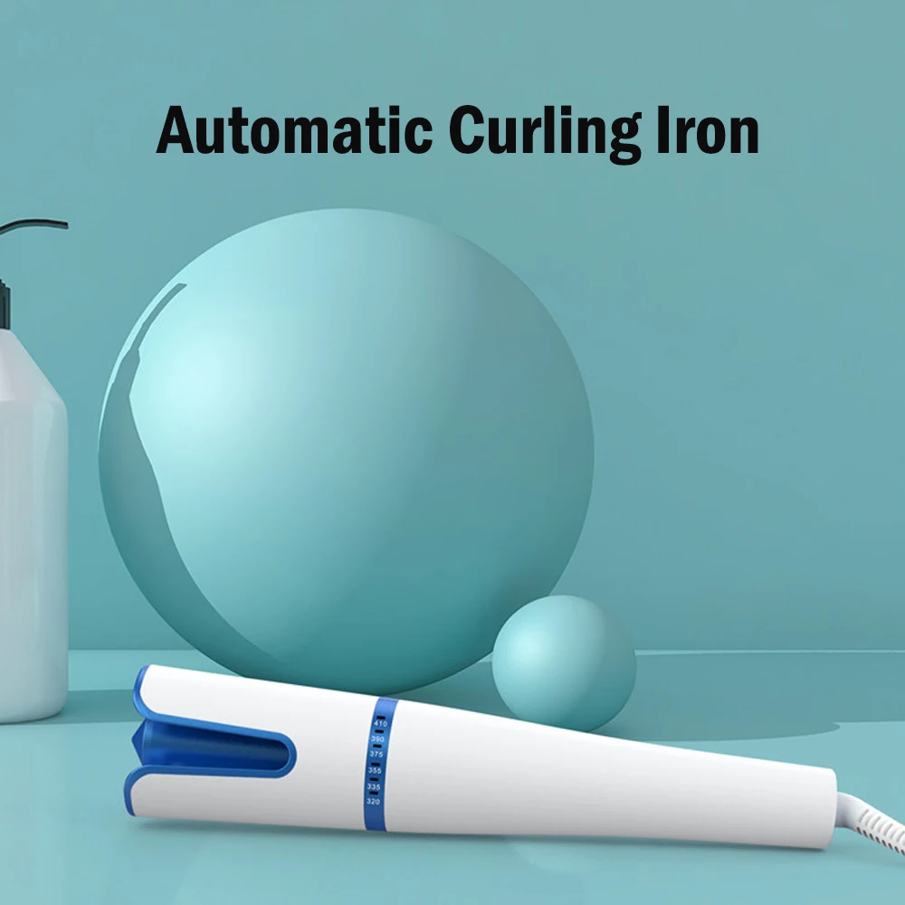 Modelador de Cabelo Rolos de Cabelo Novo Rotativa Curling Ferro Temperaturas Ajustável Cerâmica Ondulação Automática Vacilar 360 Graus Fiação 6